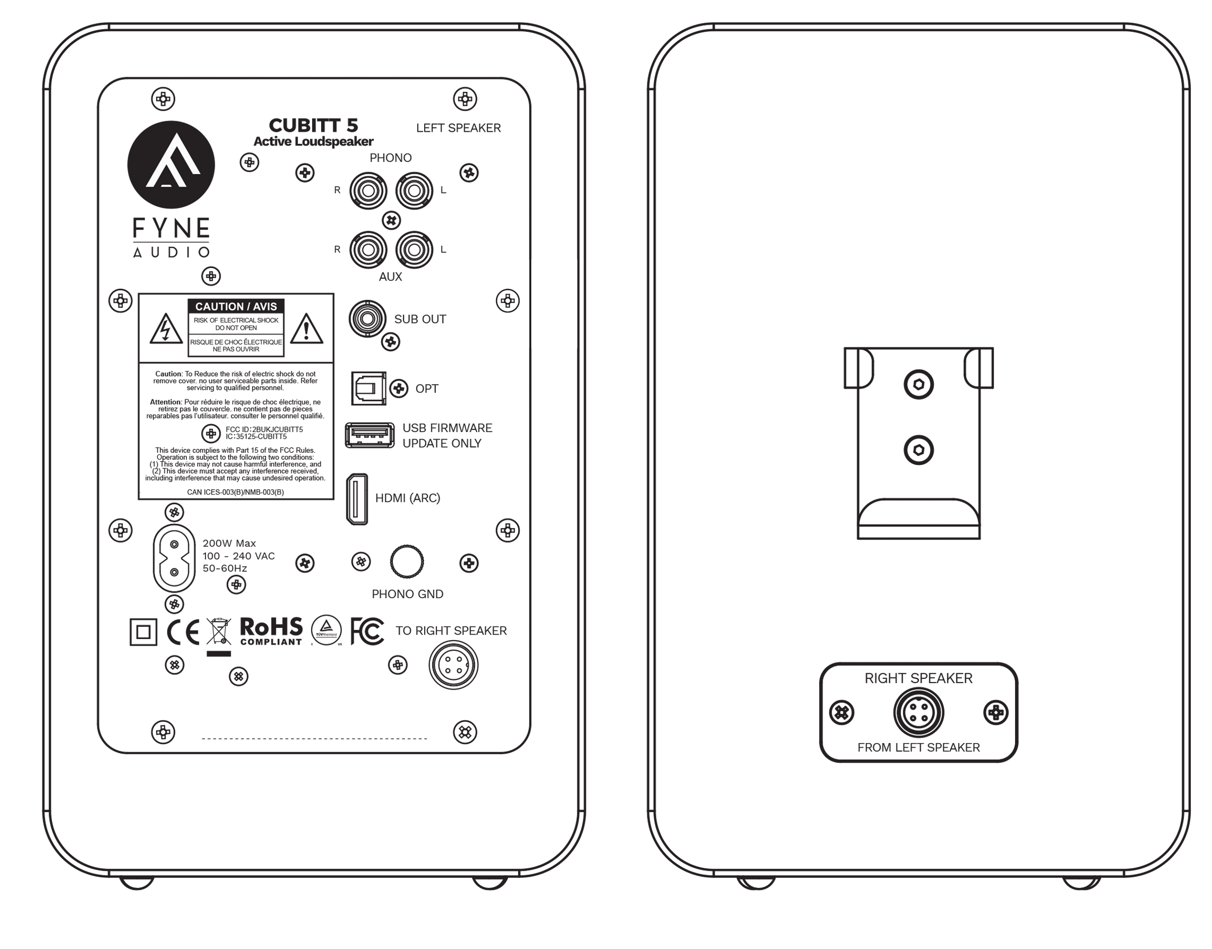 cubitt 5 rear panel Cubitt 5 Amplifier Panel Layout